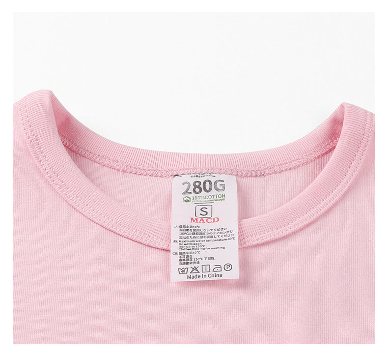 Women's Form-Fitting Pink Short Sleeve T-Shirt Slim Fit Crew Neck Basic Top