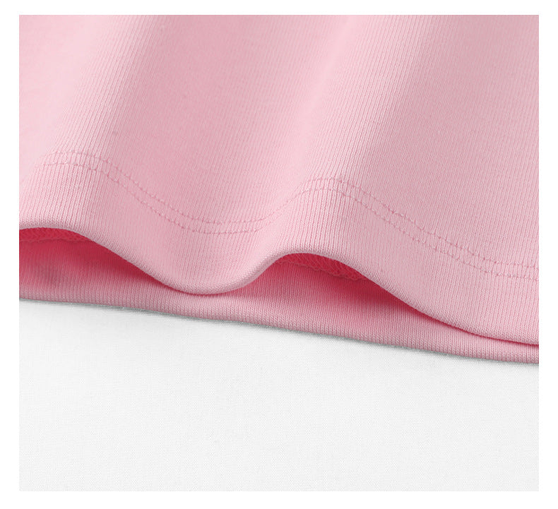 Women's Form-Fitting Pink Short Sleeve T-Shirt Slim Fit Crew Neck Basic Top